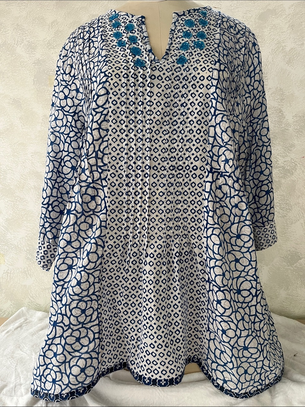 Indian light weight cotton tunic beach cover up or with leggings